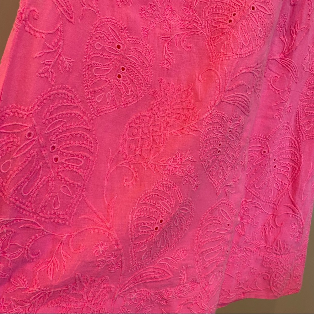 FARM Rio Hot Pink One-Shoulder Eyelet Ruffle Dress - Picture 7 of 9